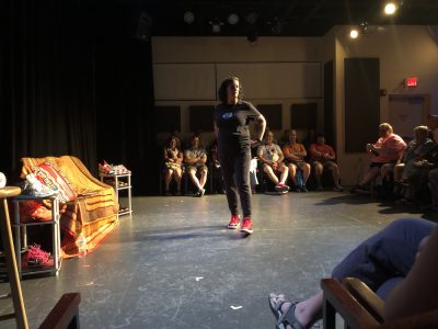 Shereen Kassam in 1,001 Red Flags (Shereen's Version) at the 2024 Orlando Fringe Festival.